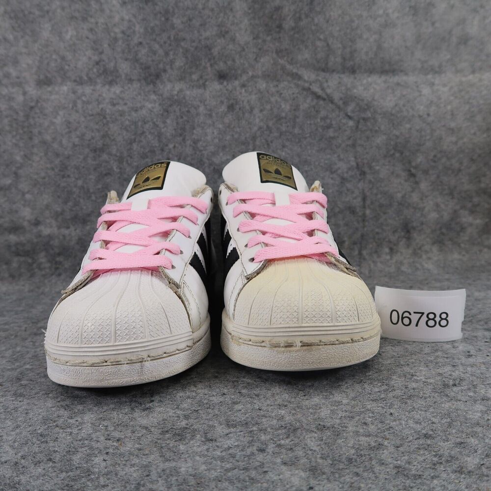 Adidas Shoes Kids 7 Sneakers Superstar Lifestyle Classic White Black Casual Low - Picture 4 of 14